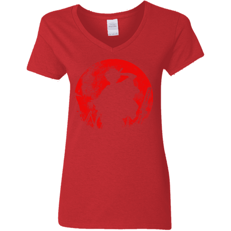 T-Shirts Red / S Samurai Swords Women's V-Neck T-Shirt