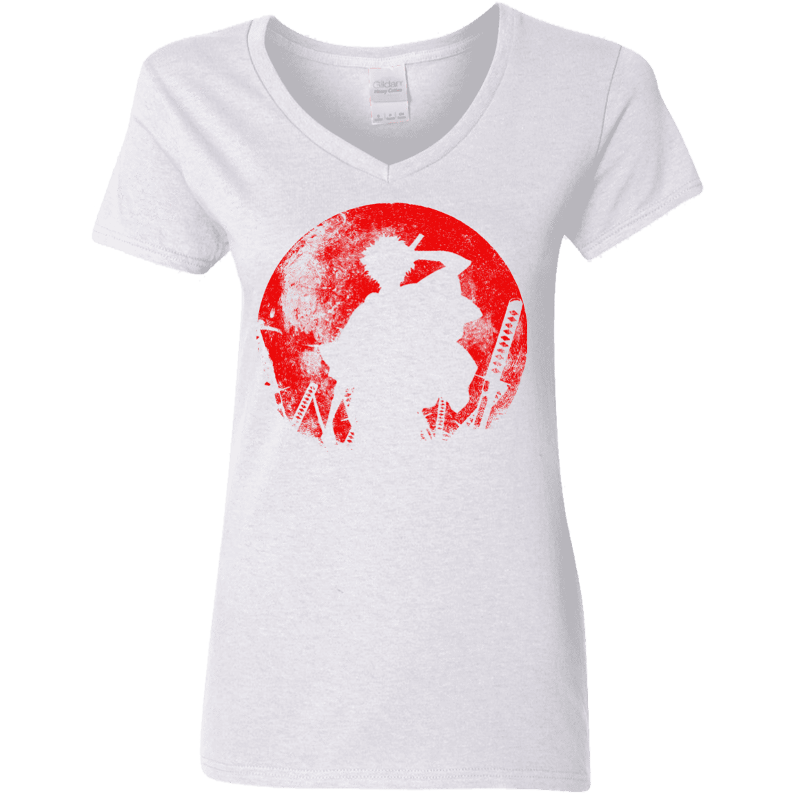 T-Shirts White / S Samurai Swords Women's V-Neck T-Shirt