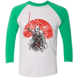 T-Shirts Heather White/Envy / X-Small Samurai Trooper Men's Triblend 3/4 Sleeve