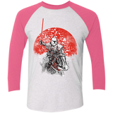 T-Shirts Heather White/Vintage Pink / X-Small Samurai Trooper Men's Triblend 3/4 Sleeve