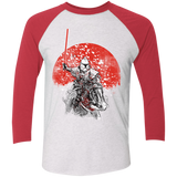 T-Shirts Heather White/Vintage Red / X-Small Samurai Trooper Men's Triblend 3/4 Sleeve