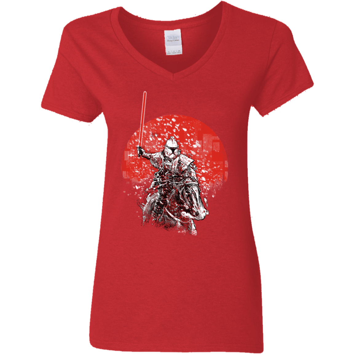 T-Shirts Red / S Samurai Trooper Women's V-Neck T-Shirt