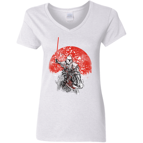 T-Shirts White / S Samurai Trooper Women's V-Neck T-Shirt