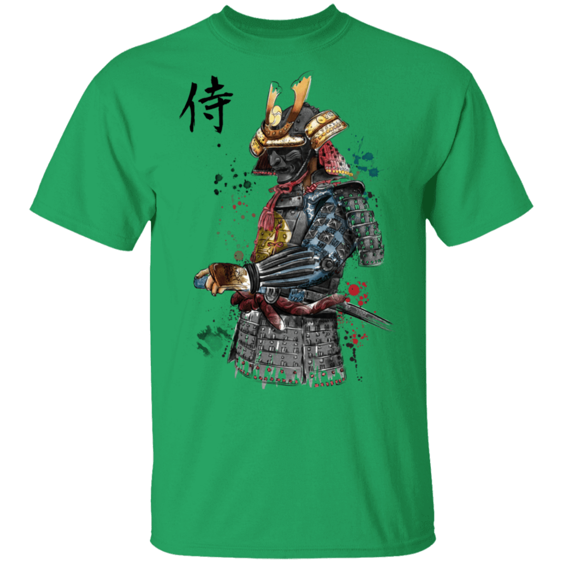 T-Shirts Irish Green / S Samurai Watercolor T-Shirt