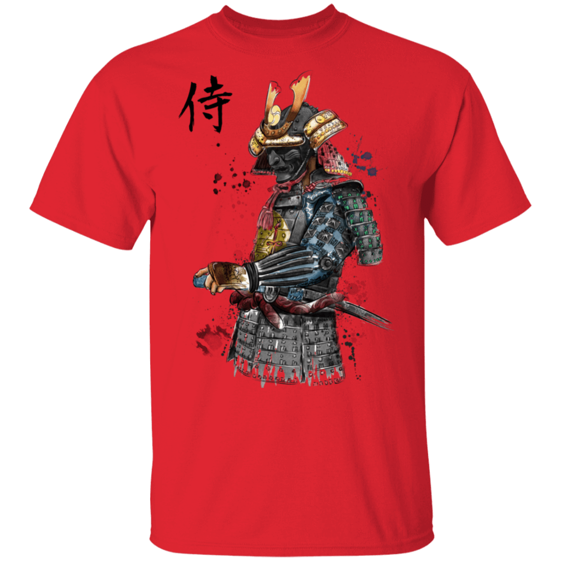 T-Shirts Red / S Samurai Watercolor T-Shirt