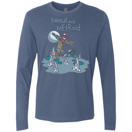 T-Shirts Indigo / Small Samus and Metroid Men's Premium Long Sleeve