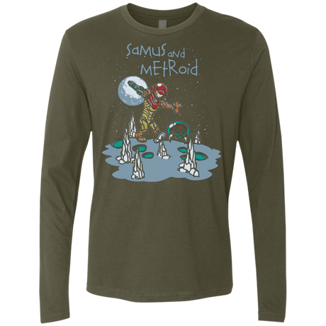 T-Shirts Military Green / Small Samus and Metroid Men's Premium Long Sleeve