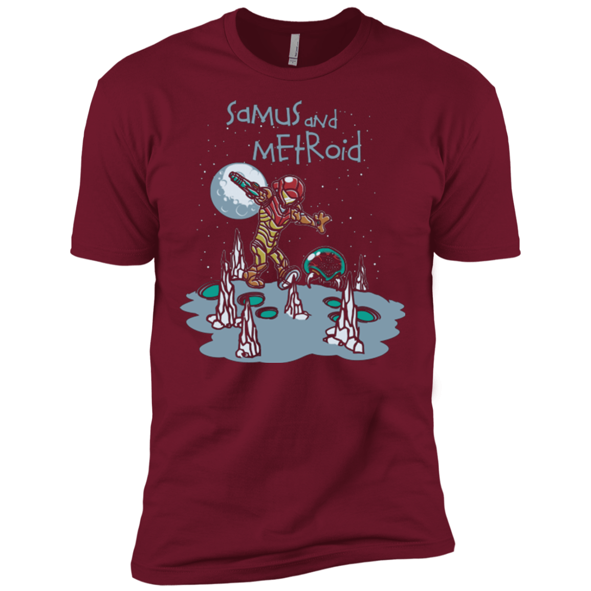 T-Shirts Cardinal / X-Small Samus and Metroid Men's Premium T-Shirt