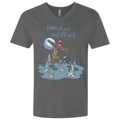 T-Shirts Heavy Metal / X-Small Samus and Metroid Men's Premium V-Neck