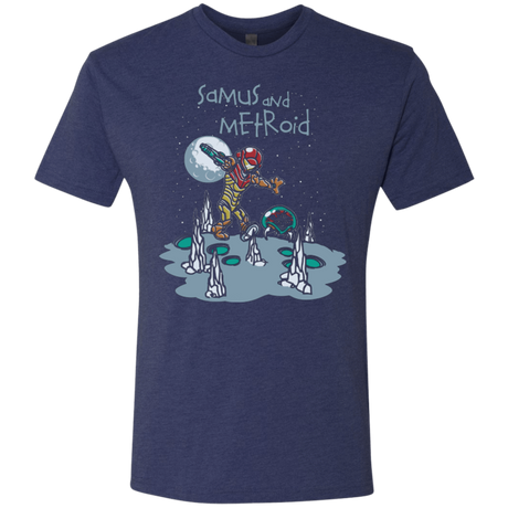 T-Shirts Vintage Navy / Small Samus and Metroid Men's Triblend T-Shirt