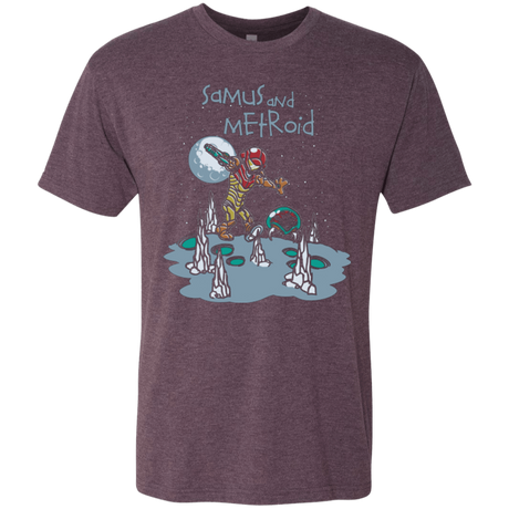 T-Shirts Vintage Purple / Small Samus and Metroid Men's Triblend T-Shirt