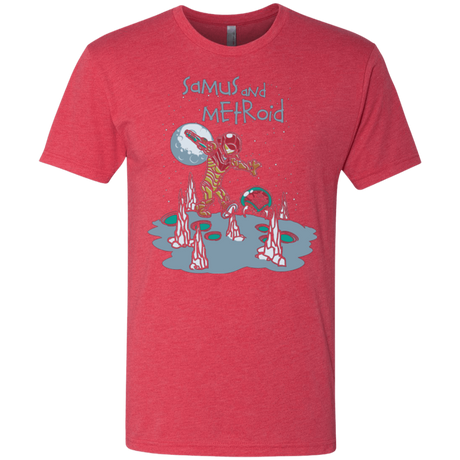 T-Shirts Vintage Red / Small Samus and Metroid Men's Triblend T-Shirt