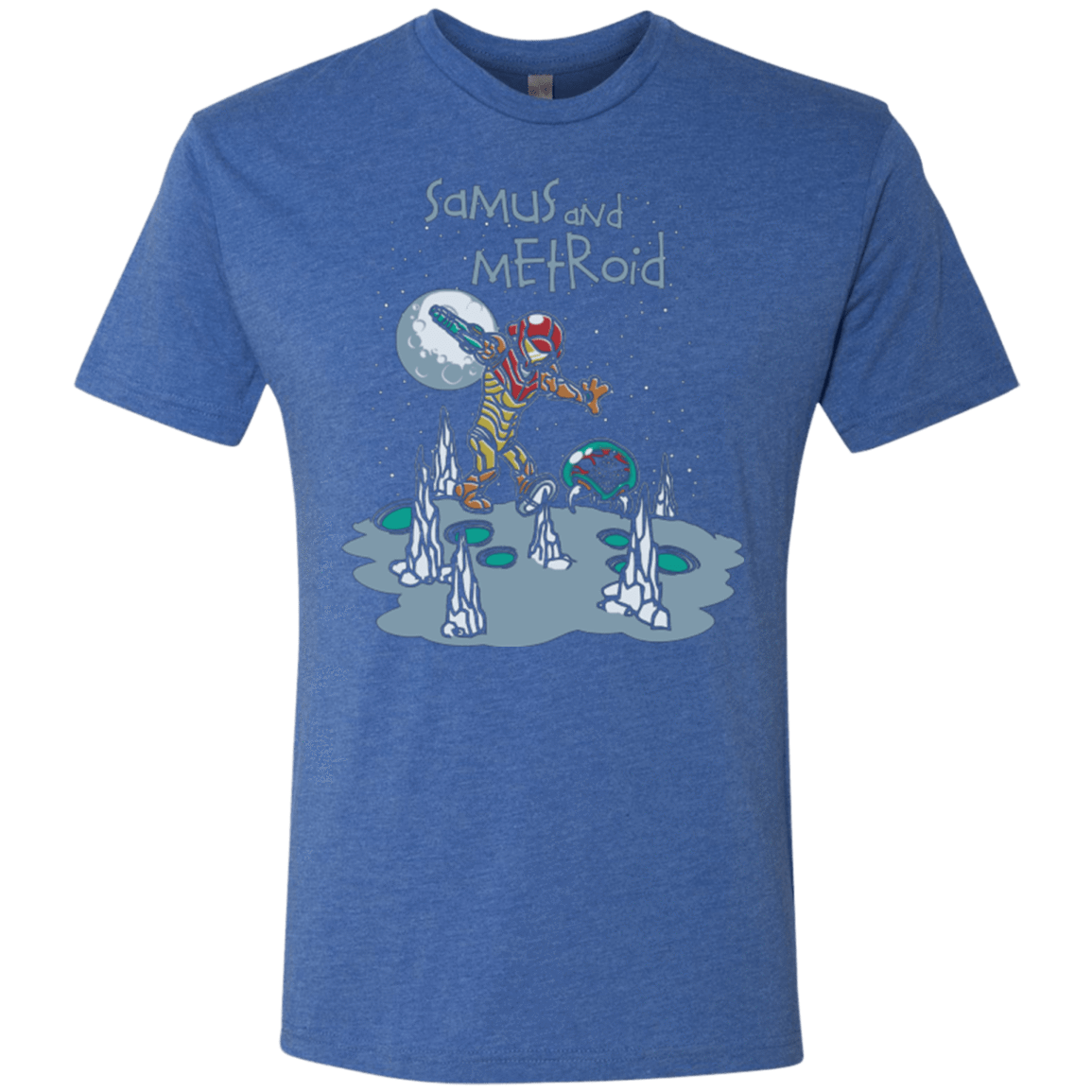 T-Shirts Vintage Royal / Small Samus and Metroid Men's Triblend T-Shirt