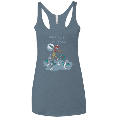 T-Shirts Indigo / X-Small Samus and Metroid Women's Triblend Racerback Tank