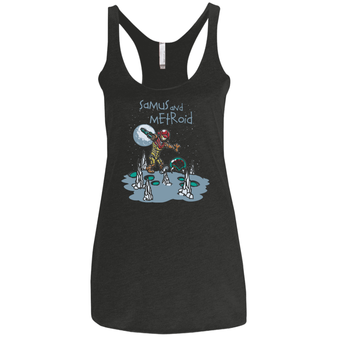 T-Shirts Vintage Black / X-Small Samus and Metroid Women's Triblend Racerback Tank