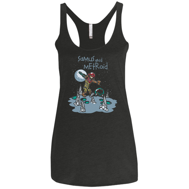 T-Shirts Vintage Black / X-Small Samus and Metroid Women's Triblend Racerback Tank