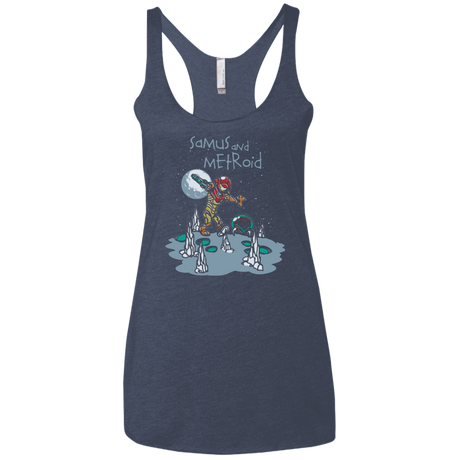 T-Shirts Vintage Navy / X-Small Samus and Metroid Women's Triblend Racerback Tank