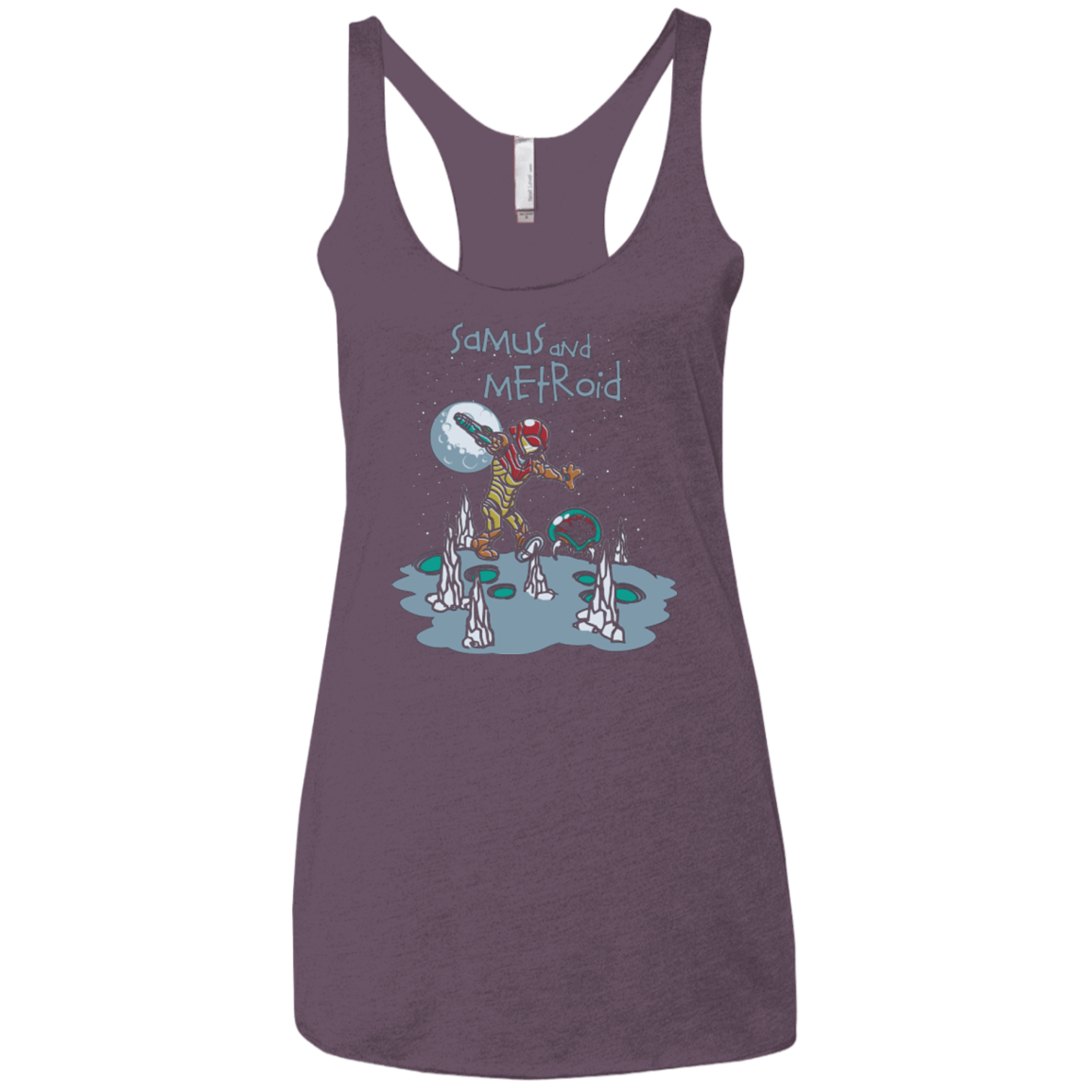 T-Shirts Vintage Purple / X-Small Samus and Metroid Women's Triblend Racerback Tank