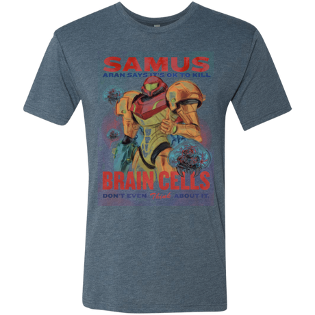T-Shirts Indigo / Small Samus Aran Propaganda Men's Triblend T-Shirt