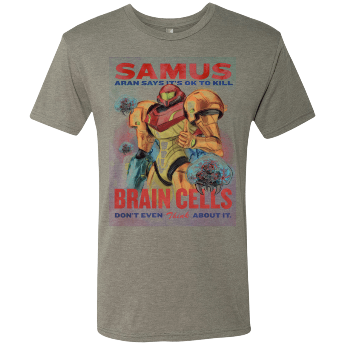 T-Shirts Venetian Grey / Small Samus Aran Propaganda Men's Triblend T-Shirt