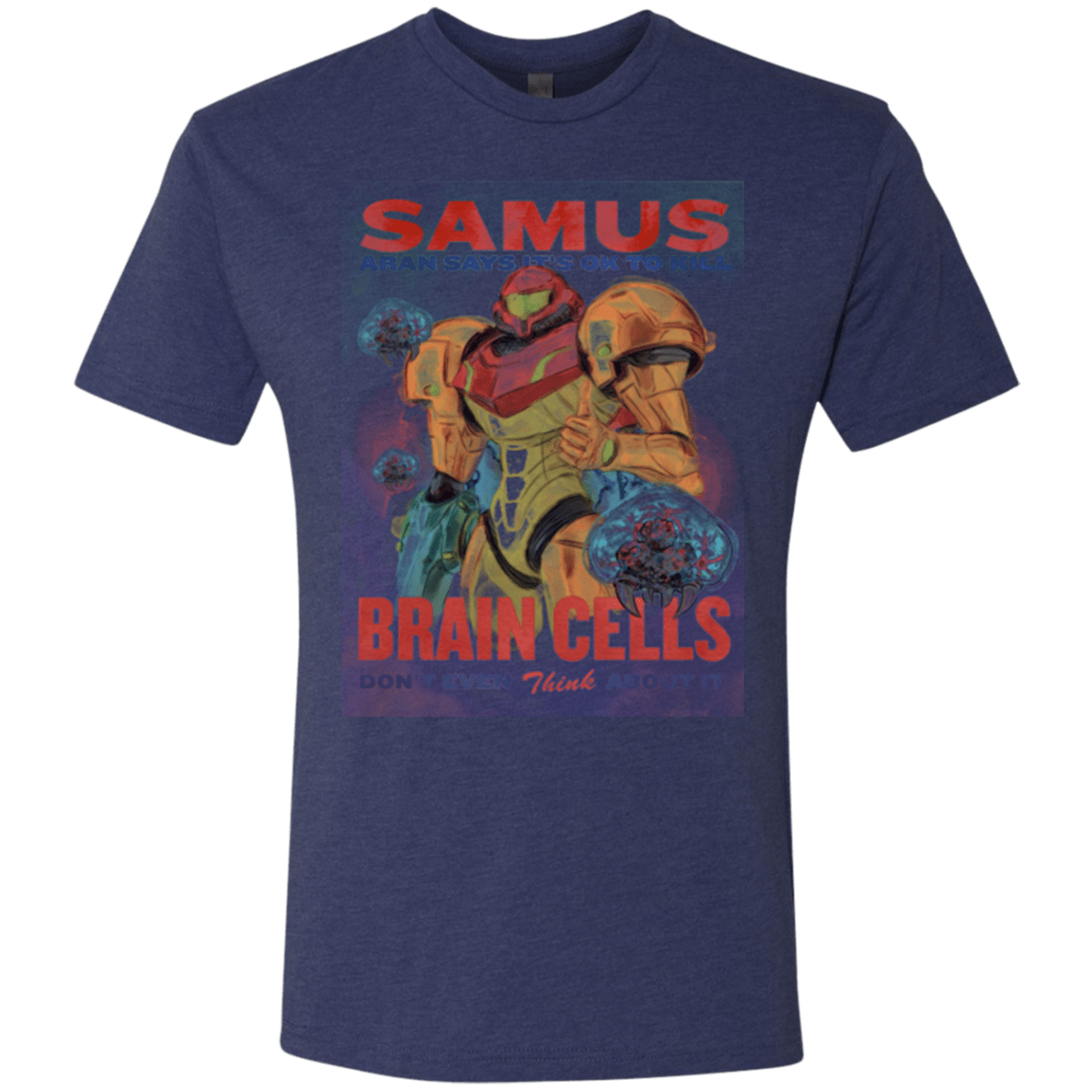 T-Shirts Vintage Navy / Small Samus Aran Propaganda Men's Triblend T-Shirt