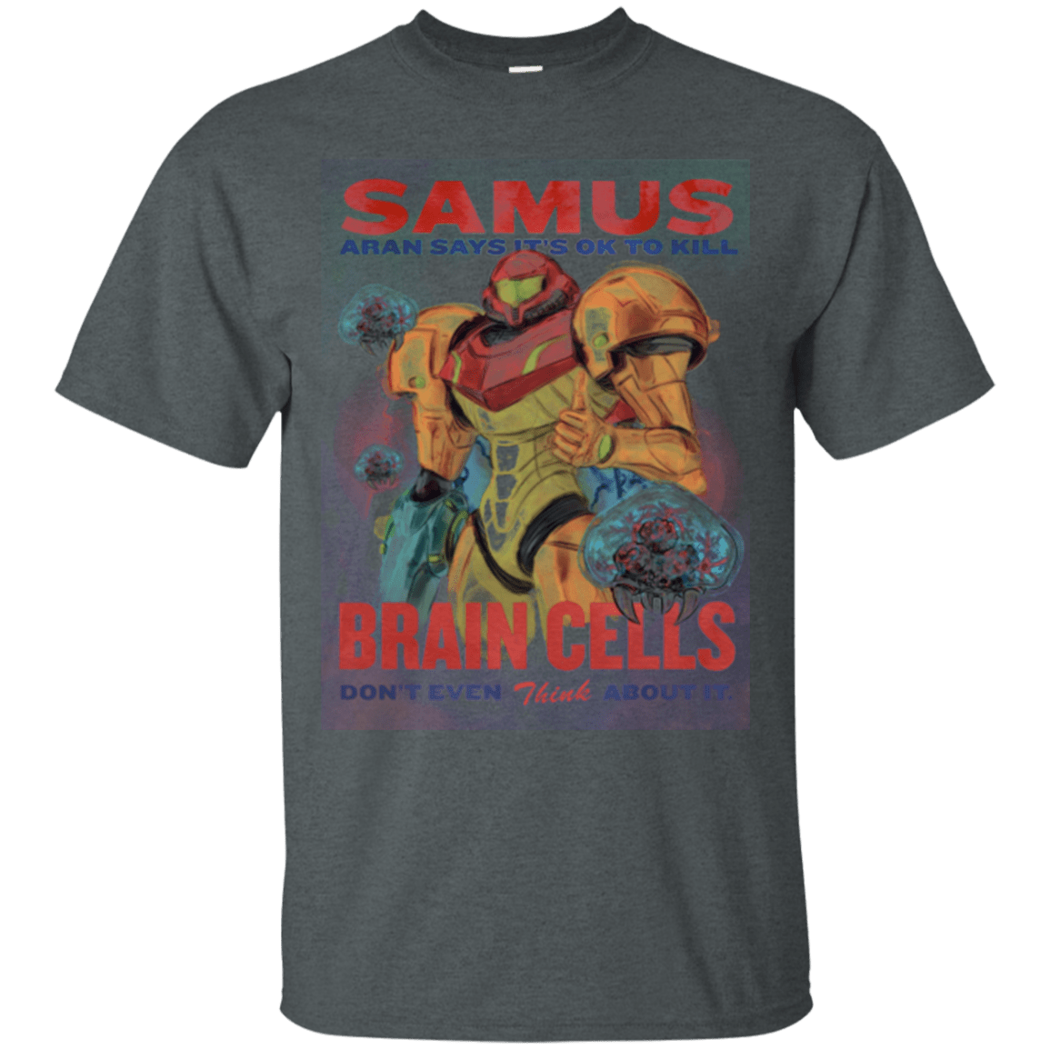 T-Shirts Dark Heather / Small Samus Aran Propaganda T-Shirt