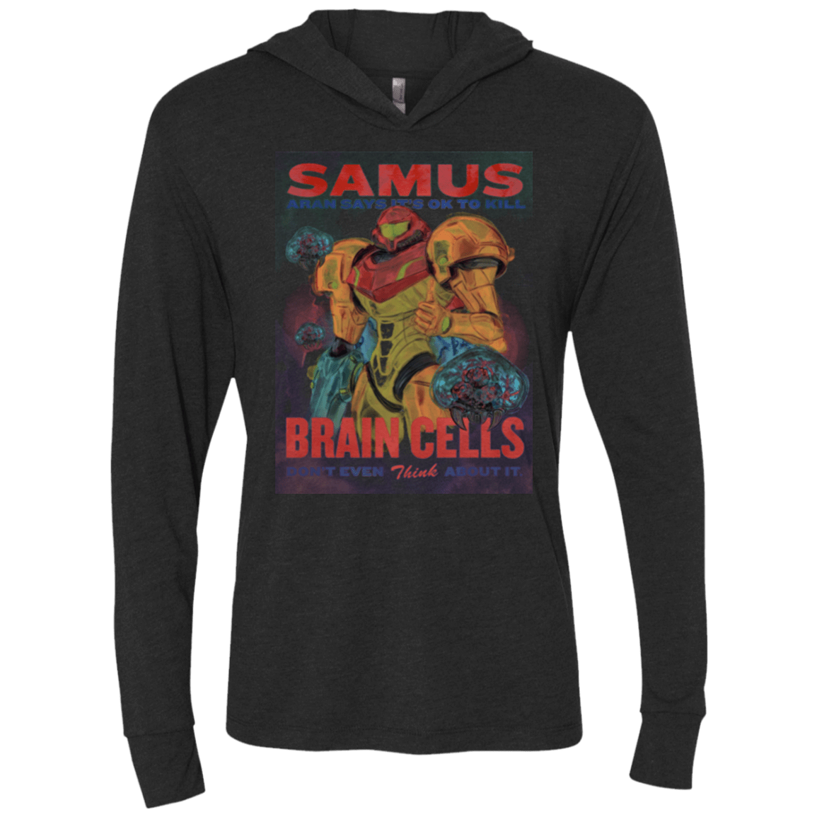 Samus Aran Propaganda Triblend Long Sleeve Hoodie Tee