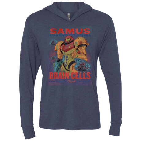 T-Shirts Vintage Navy / X-Small Samus Aran Propaganda Triblend Long Sleeve Hoodie Tee