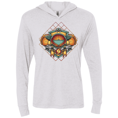 T-Shirts Heather White / X-Small Samus crest Triblend Long Sleeve Hoodie Tee