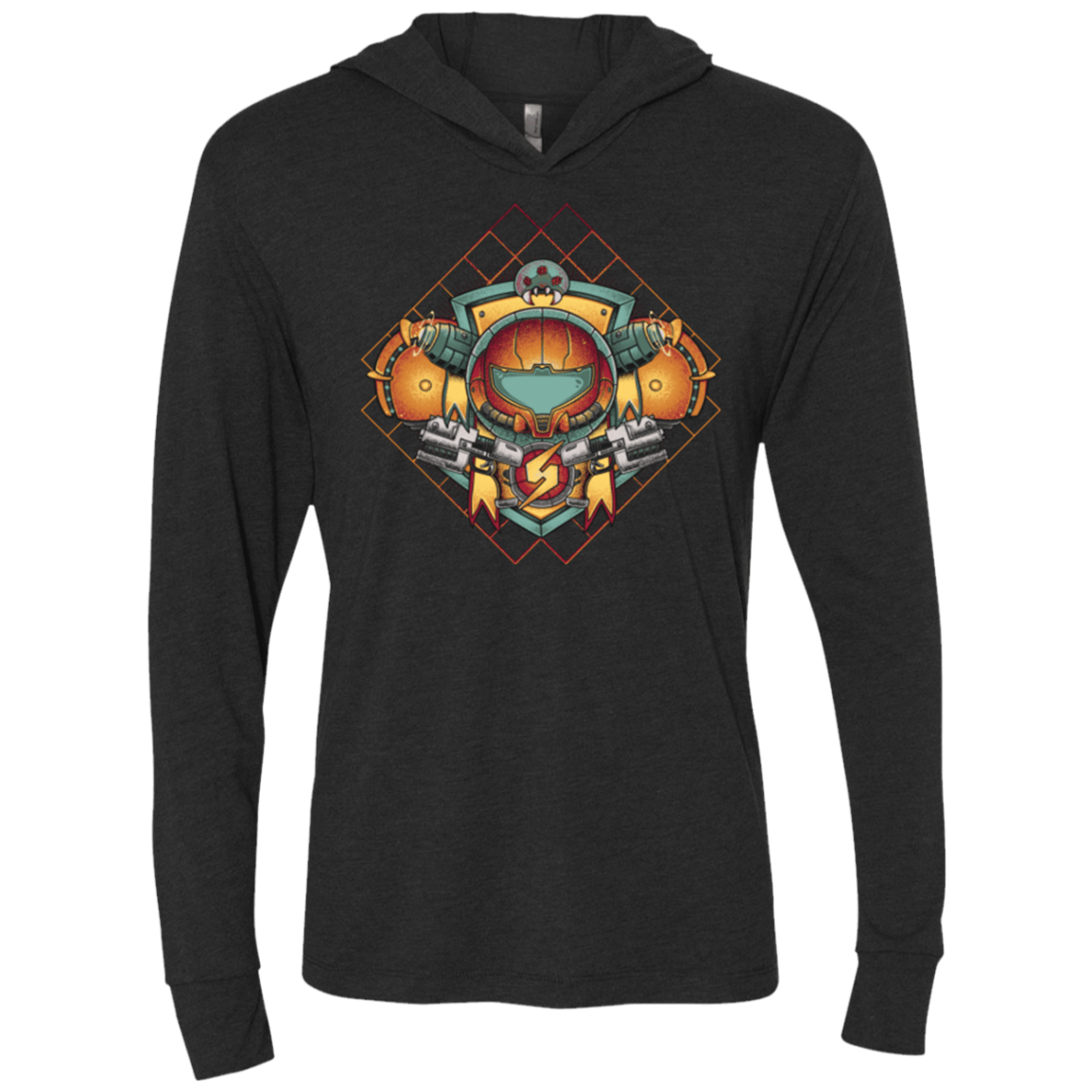 T-Shirts Vintage Black / X-Small Samus crest Triblend Long Sleeve Hoodie Tee