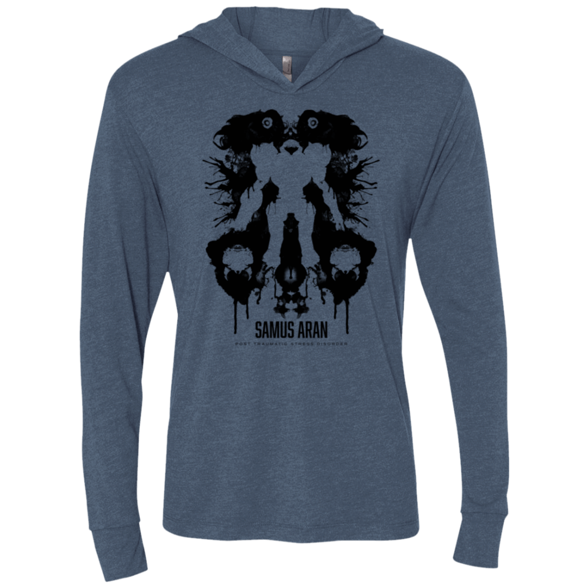 T-Shirts Indigo / X-Small Samus Ink Blot Triblend Long Sleeve Hoodie Tee