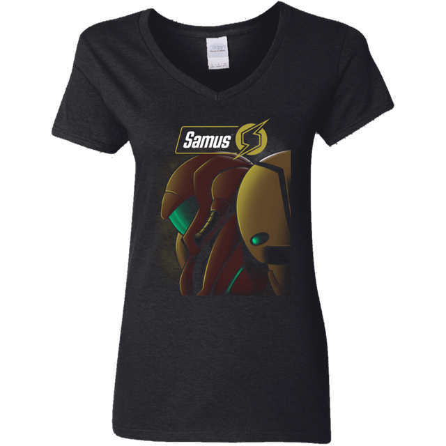 T-Shirts Black / S Samus Women's V-Neck T-Shirt