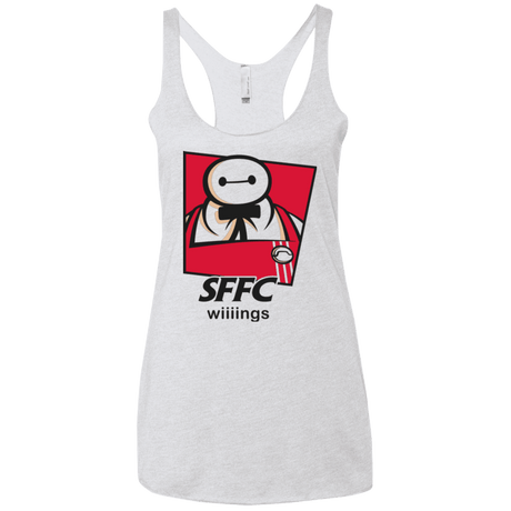 T-Shirts Heather White / X-Small San Fransokyo Fried Chicken Women's Triblend Racerback Tank