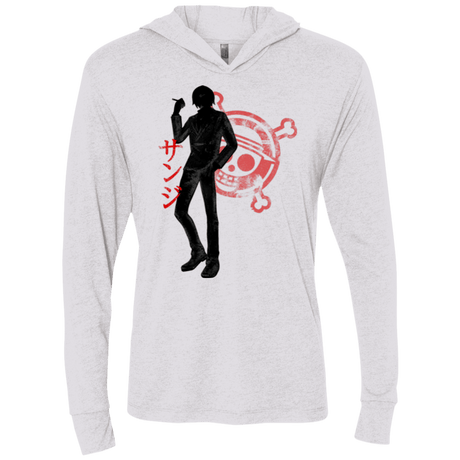 T-Shirts Heather White / X-Small Sanji Triblend Long Sleeve Hoodie Tee