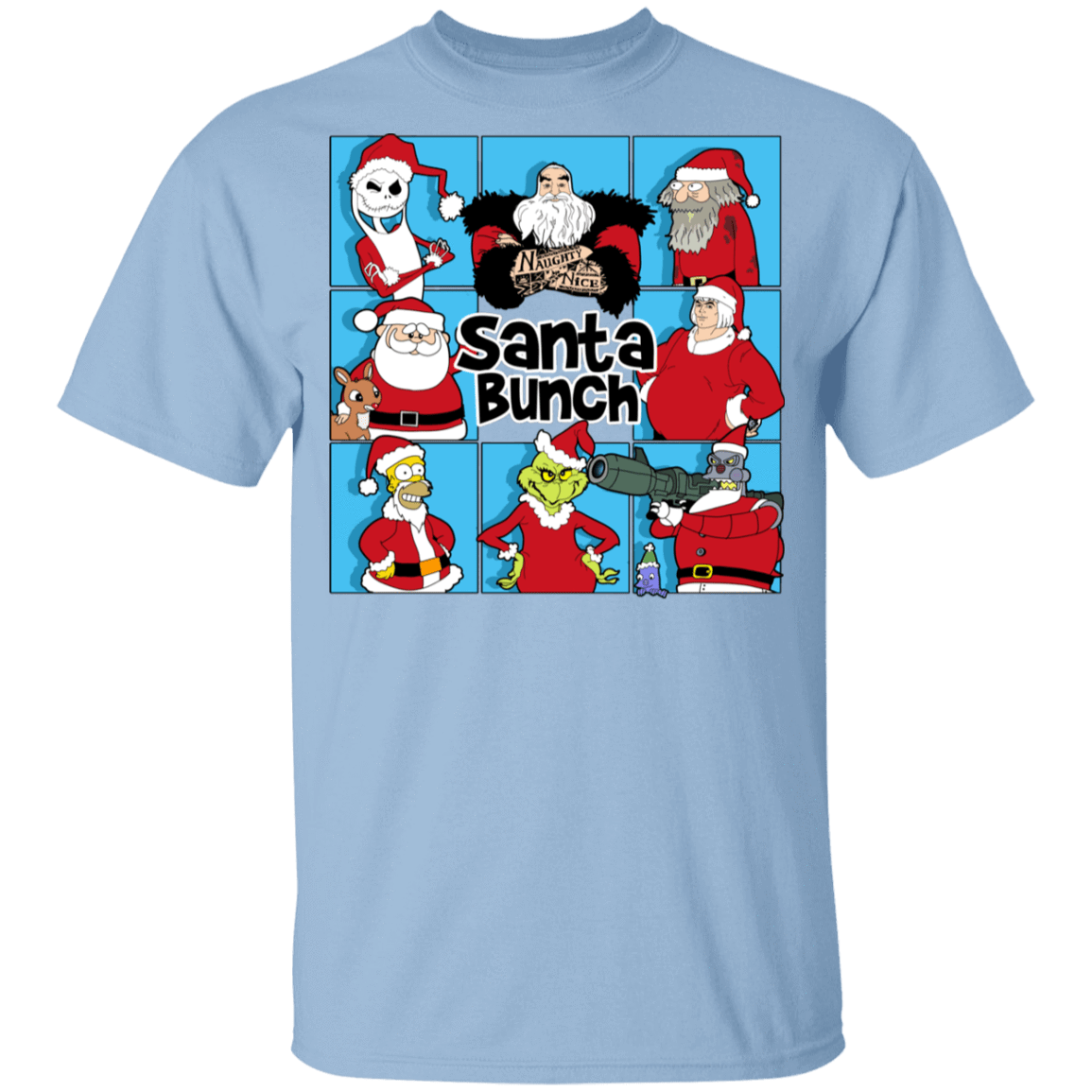 T-Shirts Light Blue / YXS Santa Bunch Youth T-Shirt