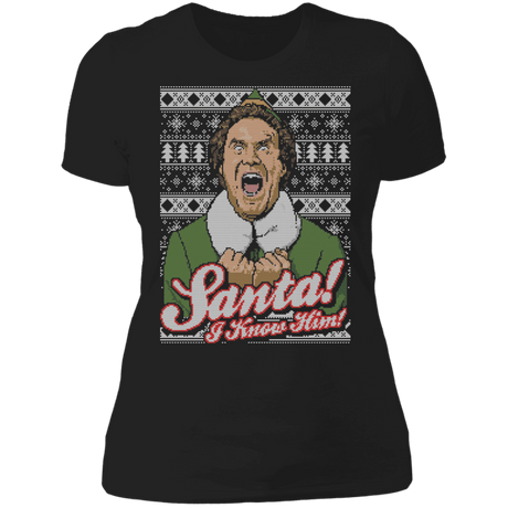 T-Shirts Black / X-Small Santa! I Know Him Ugly Sweater Women's Premium T-Shirt