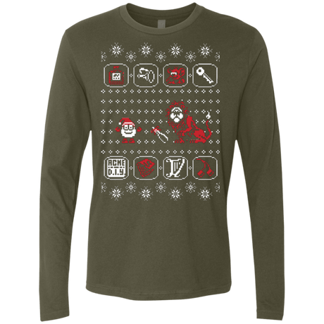 T-Shirts Military Green / Small Santa Of The Yolkfolk Men's Premium Long Sleeve