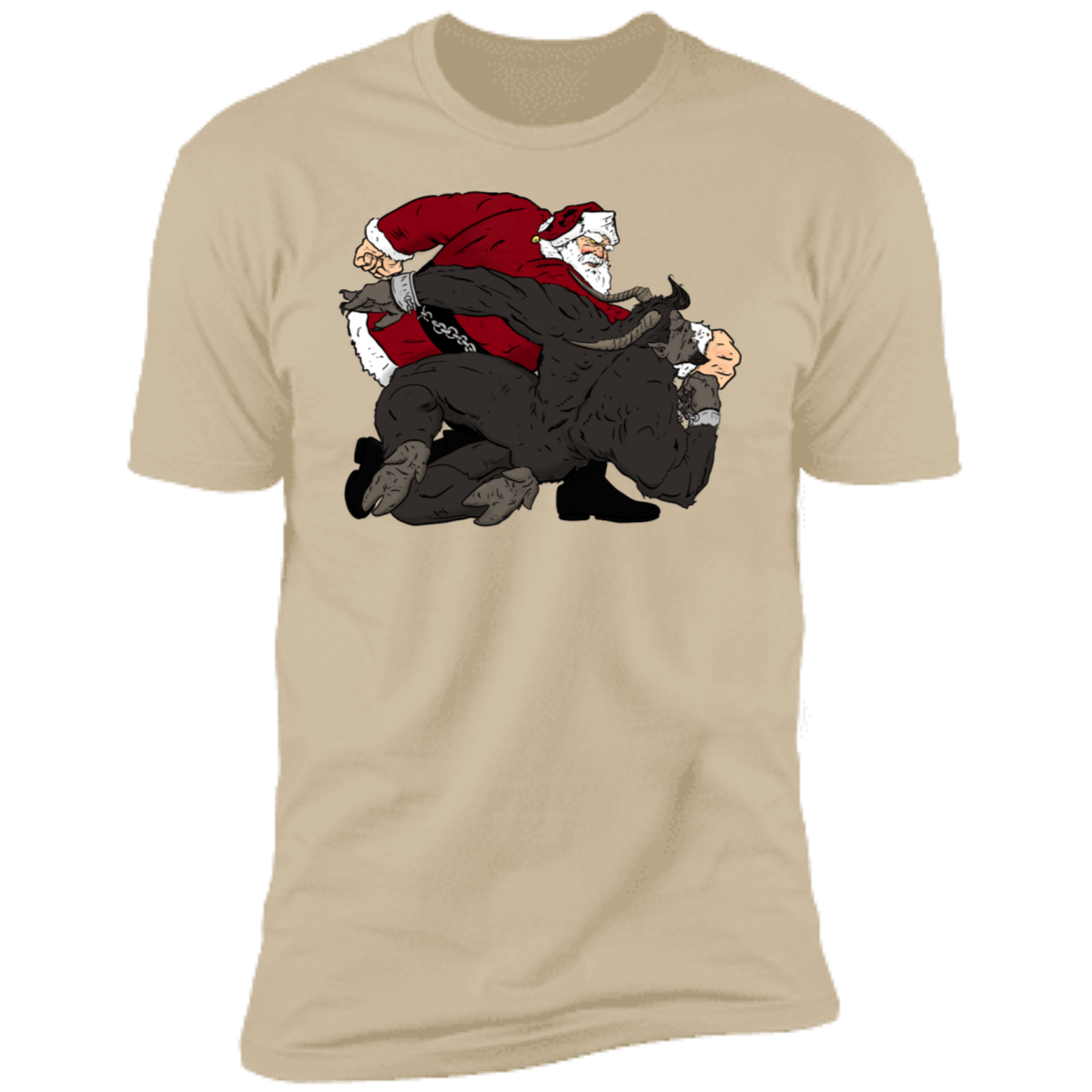 T-Shirts Sand / S Santa vs Krampus Men's Premium T-Shirt