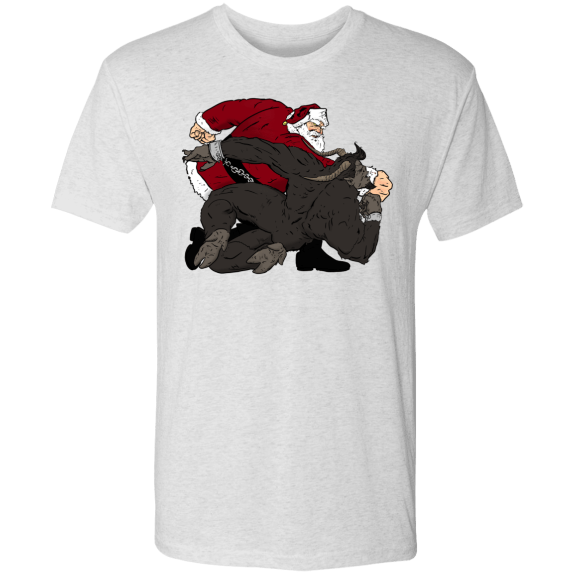 T-Shirts Heather White / S Santa vs Krampus Men's Triblend T-Shirt