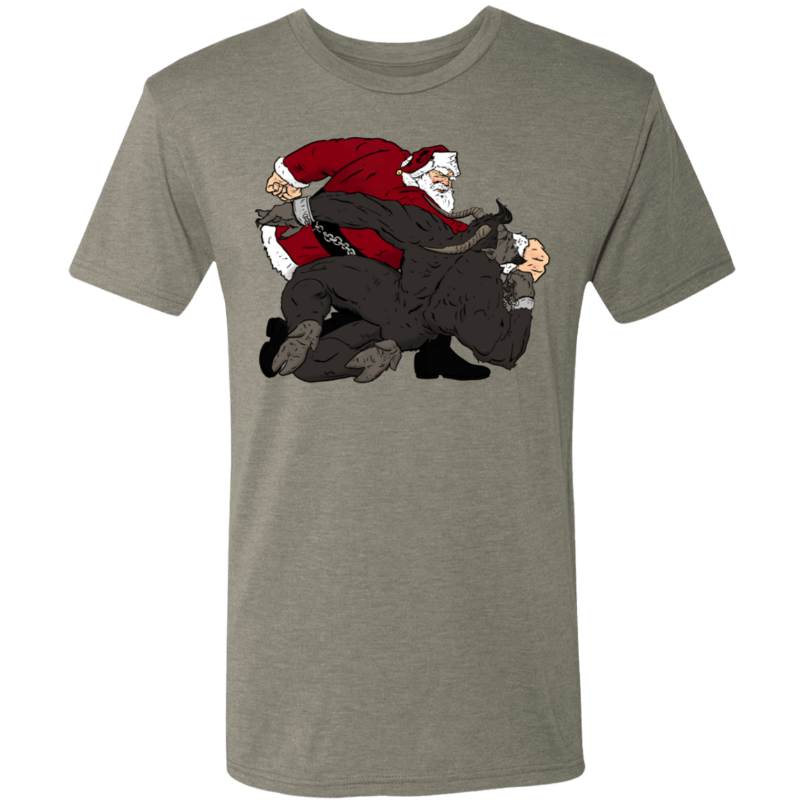 T-Shirts Venetian Grey / S Santa vs Krampus Men's Triblend T-Shirt