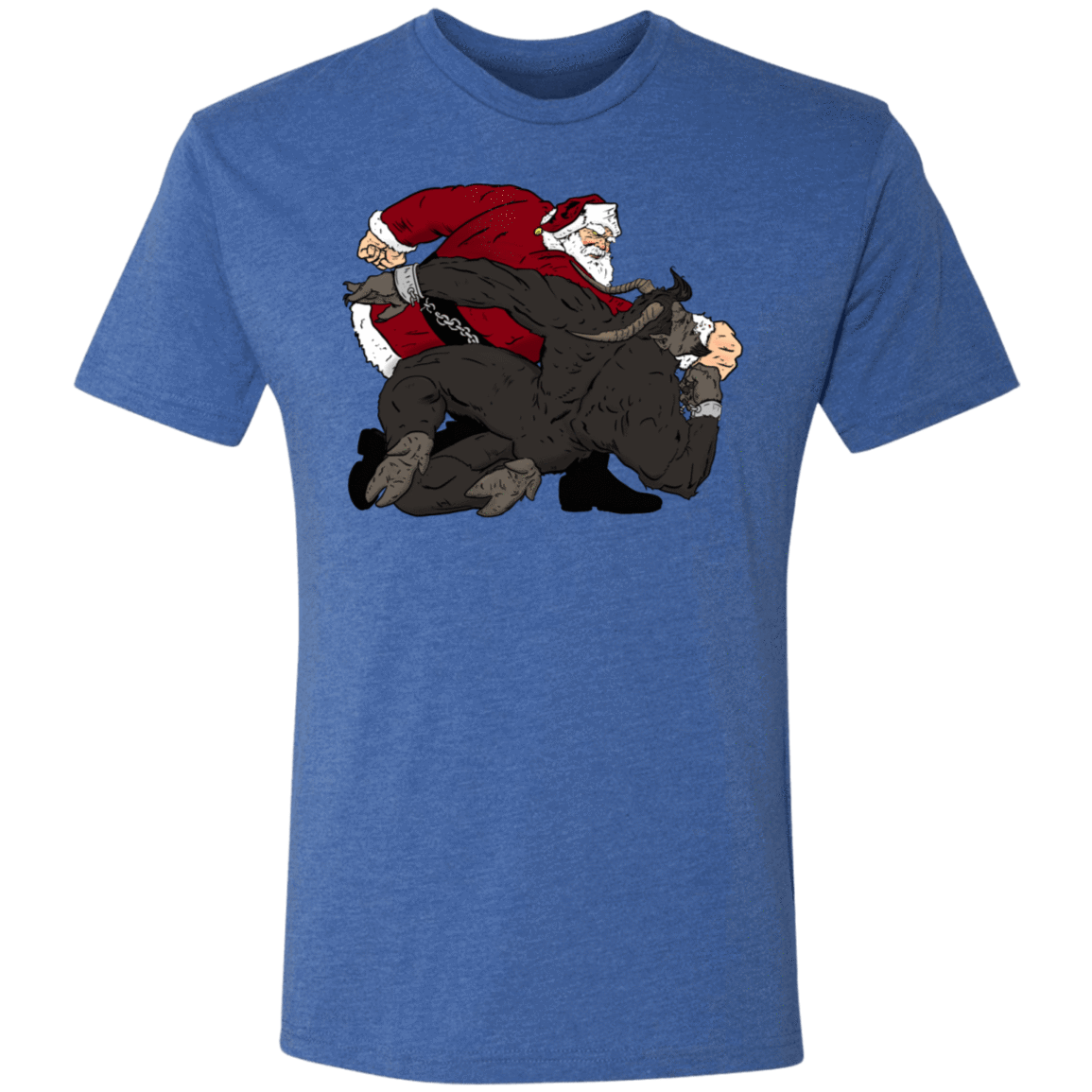 T-Shirts Vintage Royal / S Santa vs Krampus Men's Triblend T-Shirt
