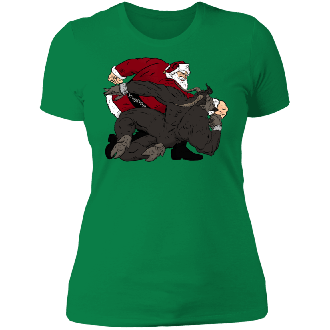 T-Shirts Kelly Green / S Santa vs Krampus Women's Premium T-Shirt