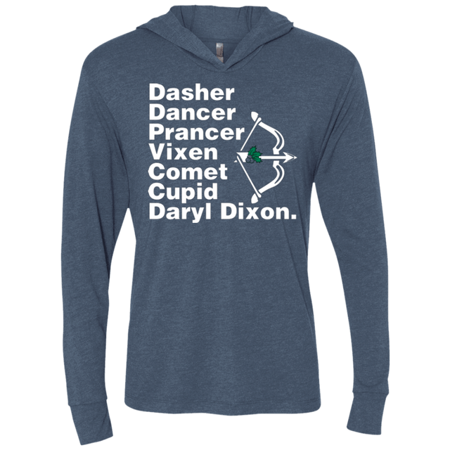 T-Shirts Indigo / X-Small Santas Helper Triblend Long Sleeve Hoodie Tee