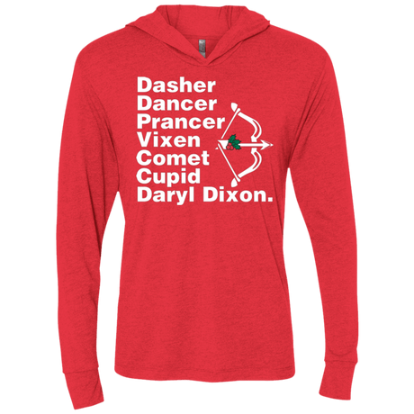 T-Shirts Vintage Red / X-Small Santas Helper Triblend Long Sleeve Hoodie Tee