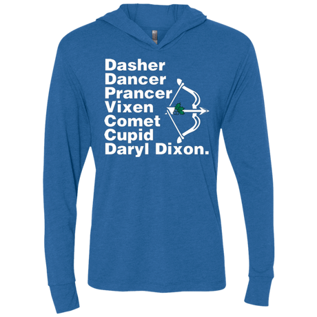 T-Shirts Vintage Royal / X-Small Santas Helper Triblend Long Sleeve Hoodie Tee