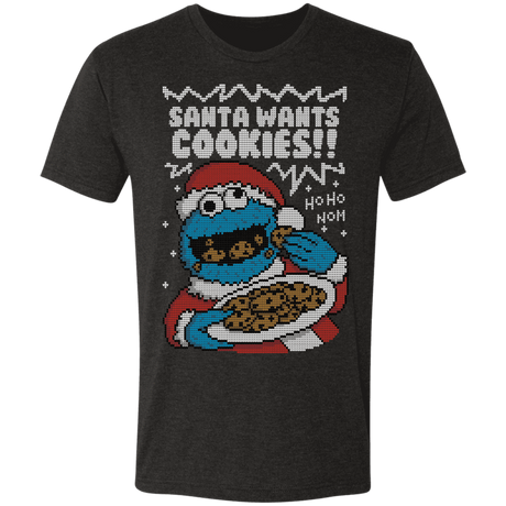 T-Shirts Vintage Black / S santascookies Men's Triblend T-Shirt