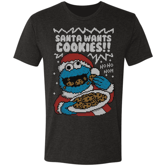 T-Shirts Vintage Black / S santascookies Men's Triblend T-Shirt