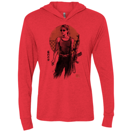 T-Shirts Vintage Red / X-Small Sarah Triblend Long Sleeve Hoodie Tee