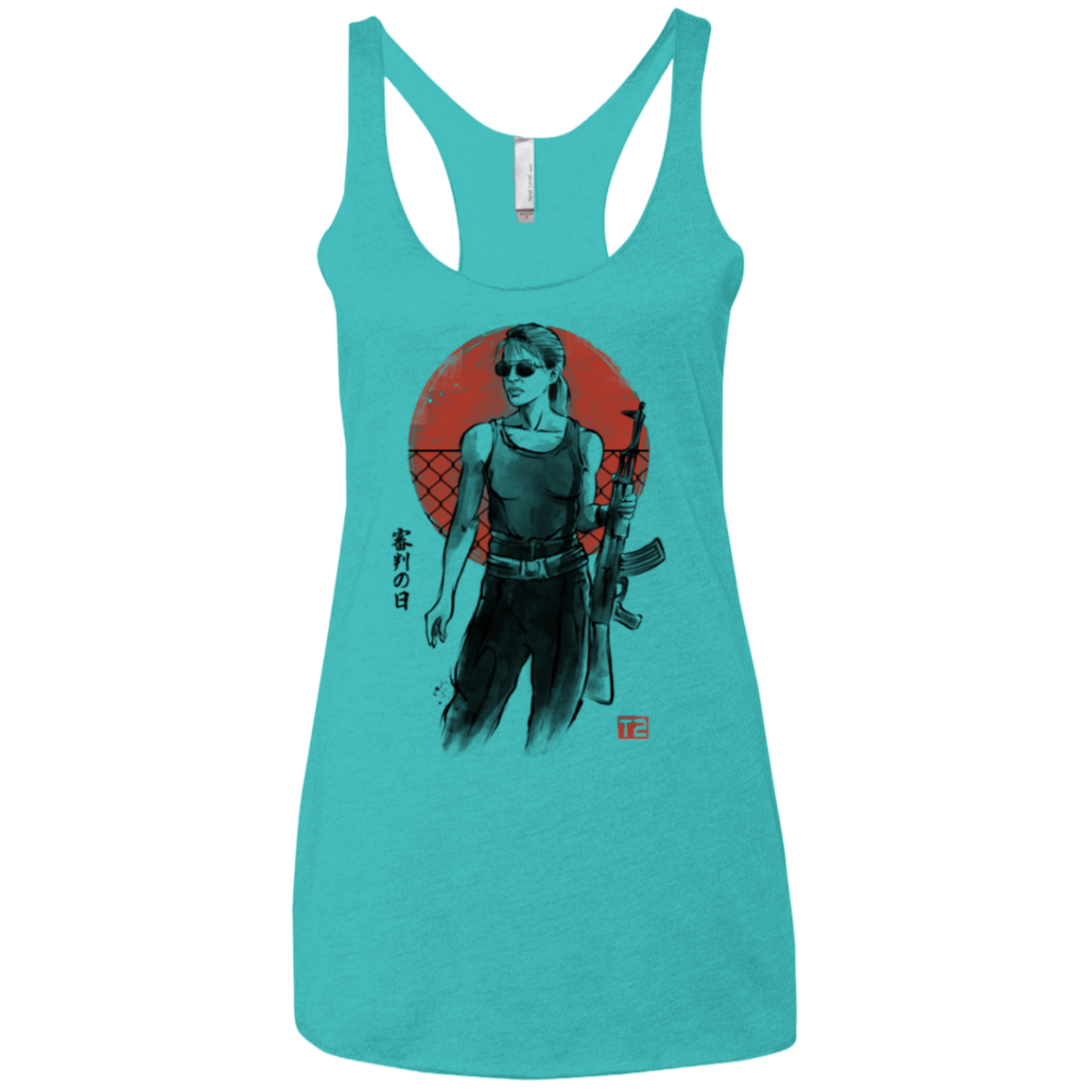 T-Shirts Tahiti Blue / X-Small Sarah Women's Triblend Racerback Tank