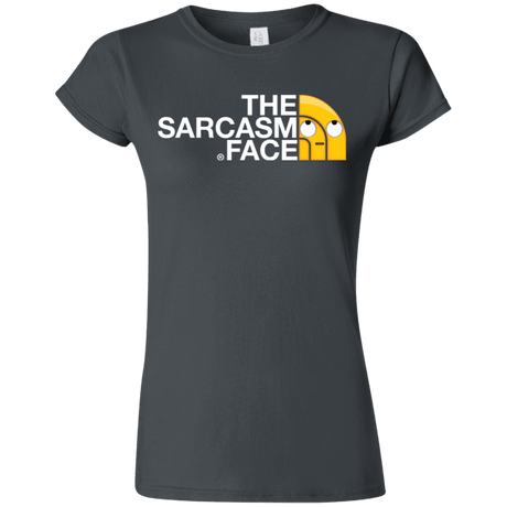 T-Shirts Charcoal / S Sarcasm Face Junior Slimmer-Fit T-Shirt